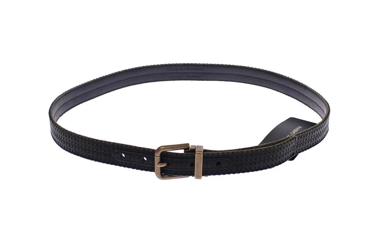 Dolce & Gabbana Blue Leather Logo Belt Dolce & Gabbana
