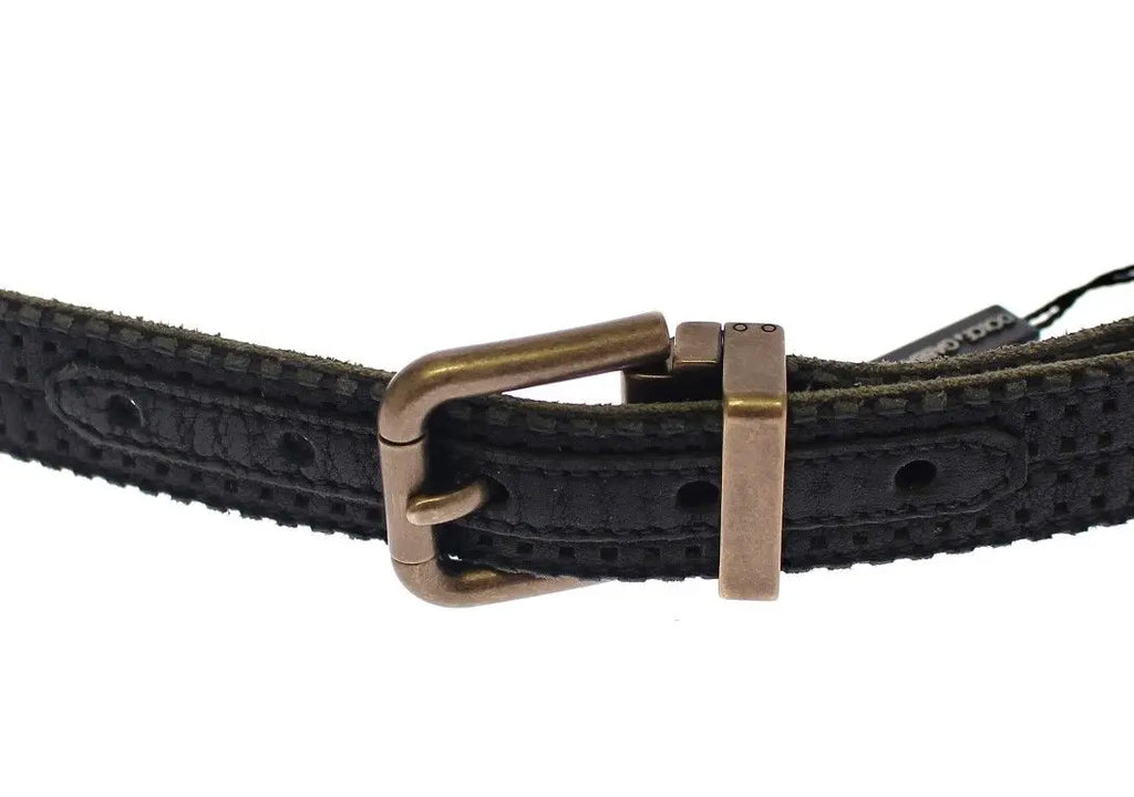 Dolce & Gabbana Blue Leather Logo Belt Dolce & Gabbana