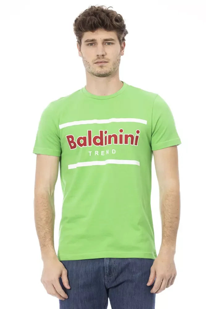 Baldinini Trend Green Cotton Men T-Shirt - Zeiniez