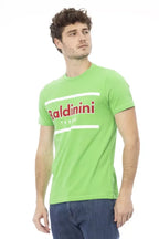 Baldinini Trend Green Cotton Men T-Shirt - Zeiniez