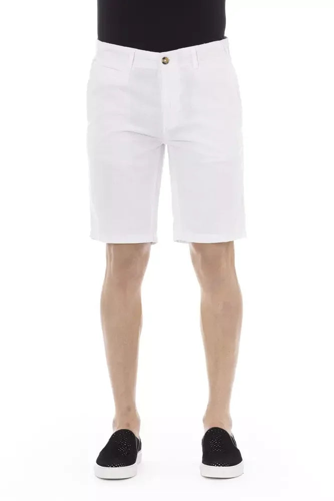Baldinini Trend White Cotton Men Bermuda Short - Zeiniez