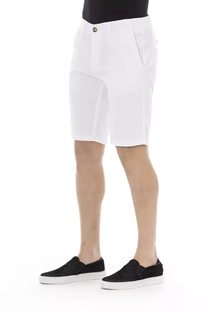 Baldinini Trend White Cotton Men Bermuda Short - Zeiniez