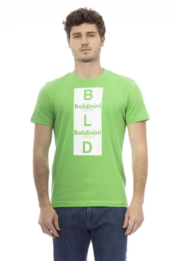 Baldinini Trend Green Cotton Men T-Shirt - Zeiniez