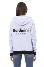 Baldinini Trend Purple Cotton Women Sweater With Adjustable Hood - Zeiniez