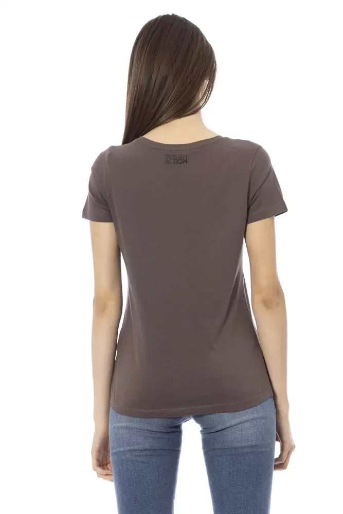 Trussardi Action Brown Cotton Women T-Shirt - Zeiniez