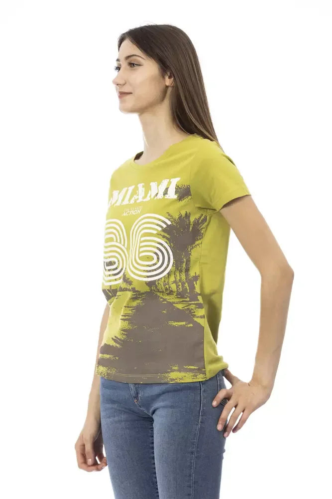 Trussardi Action Green Cotton Women T-Shirt - Zeiniez