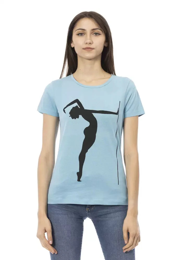 Trussardi Action Light Blue Cotton Women T-Shirt - Zeiniez