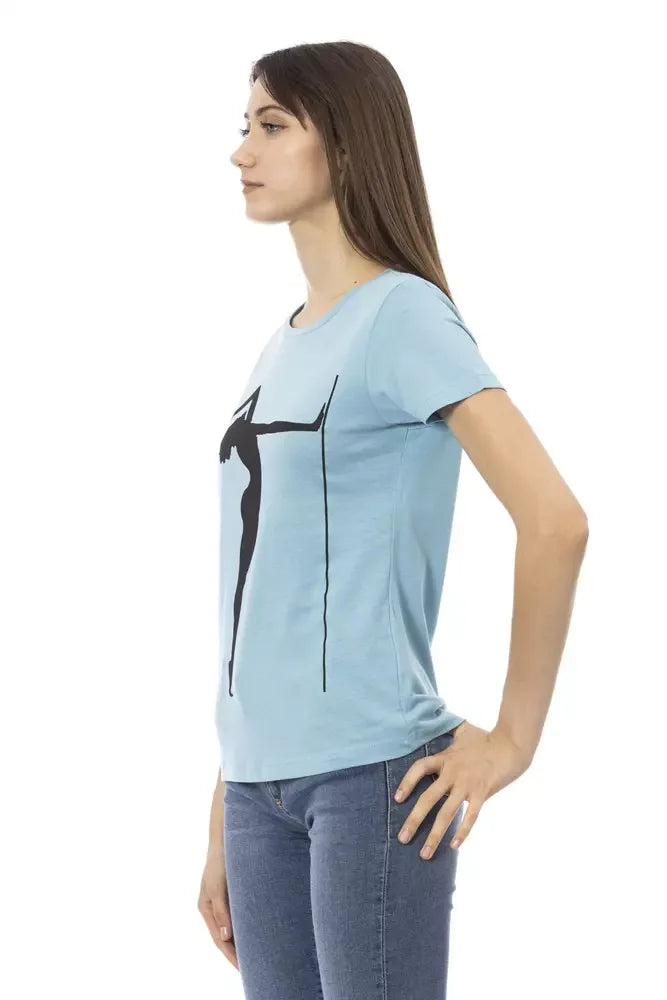 Trussardi Action Light Blue Cotton Women T-Shirt - Zeiniez