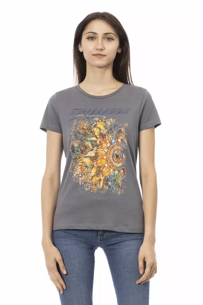 Trussardi Action Gray Cotton Women T-Shirt - Zeiniez