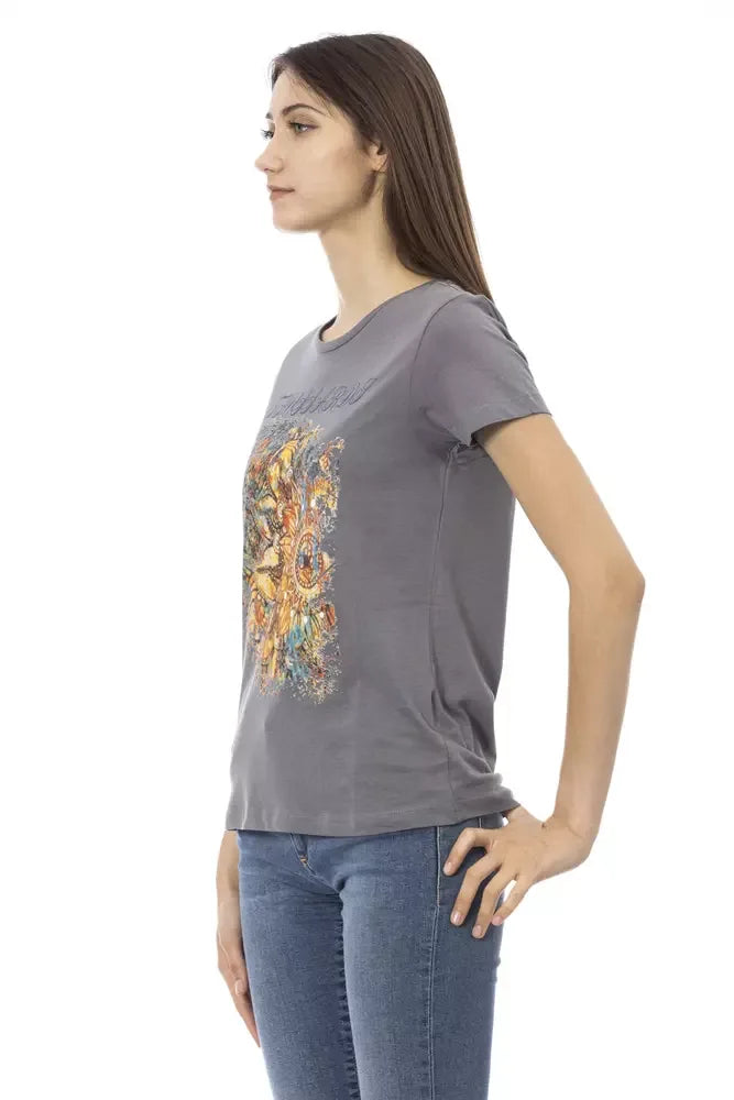 Trussardi Action Gray Cotton Women T-Shirt - Zeiniez