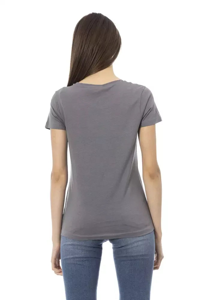 Trussardi Action Gray Cotton Women T-Shirt - Zeiniez