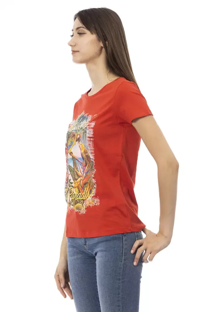 Trussardi Action Red Cotton Women T-Shirt - Zeiniez