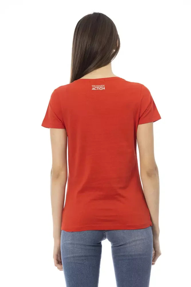 Trussardi Action Red Cotton Women T-Shirt - Zeiniez
