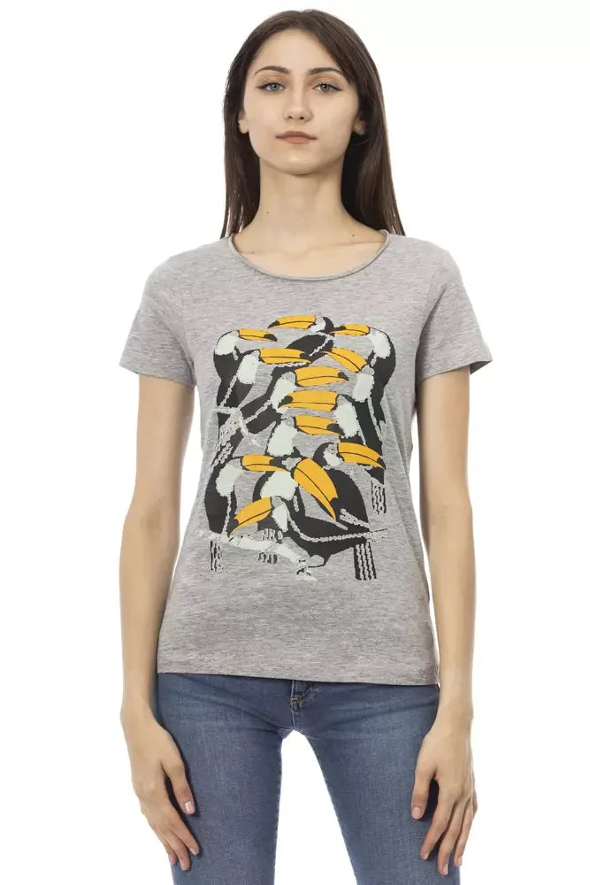 Trussardi Action Gray Cotton Women T-Shirt - Zeiniez