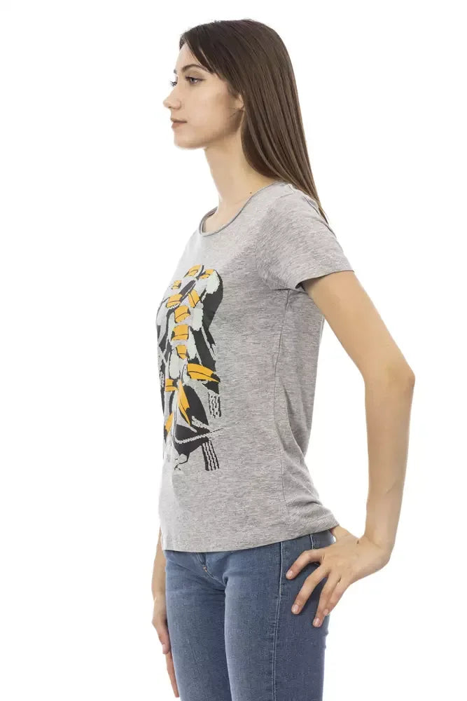 Trussardi Action Gray Cotton Women T-Shirt - Zeiniez