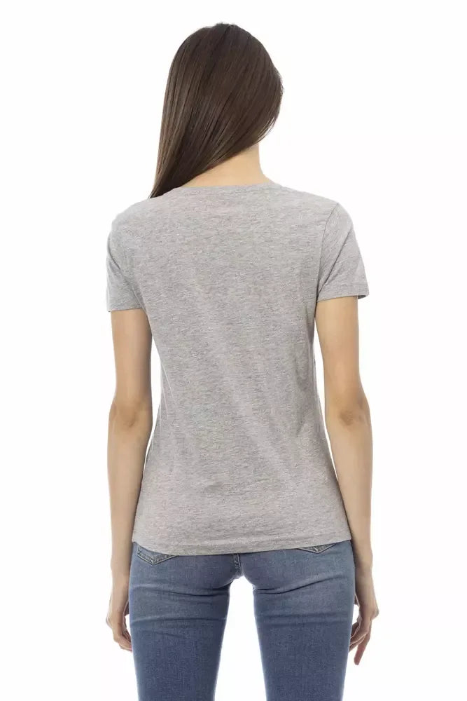 Trussardi Action Gray Cotton Women T-Shirt - Zeiniez