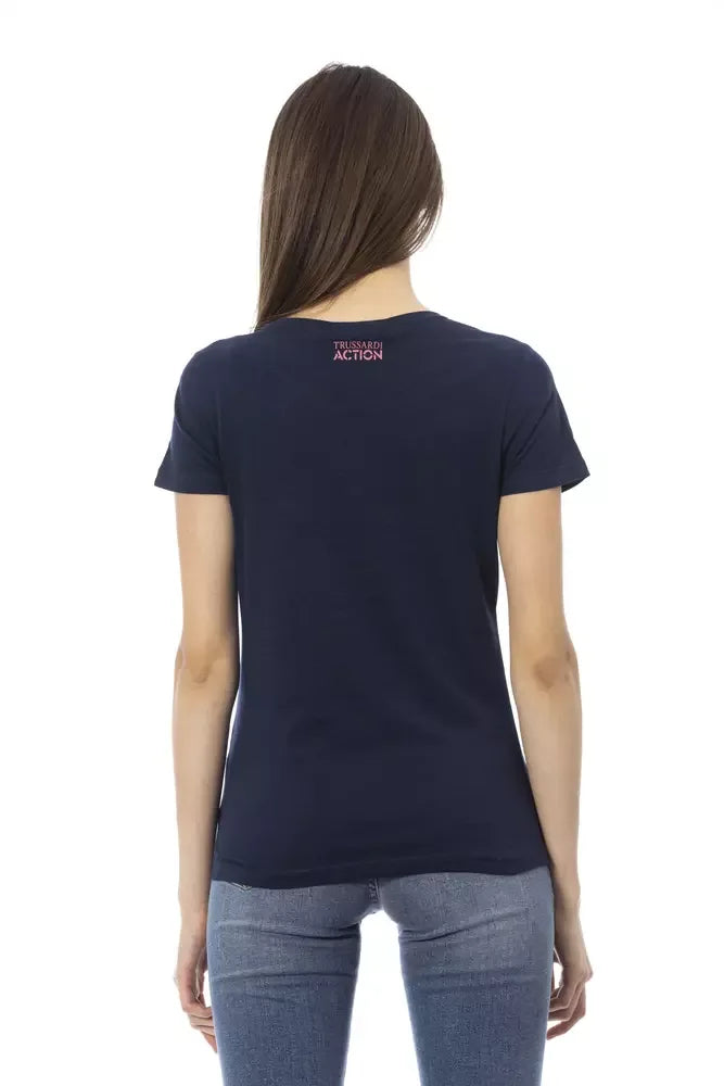 Trussardi Action Blue Cotton Women T-Shirt - Zeiniez