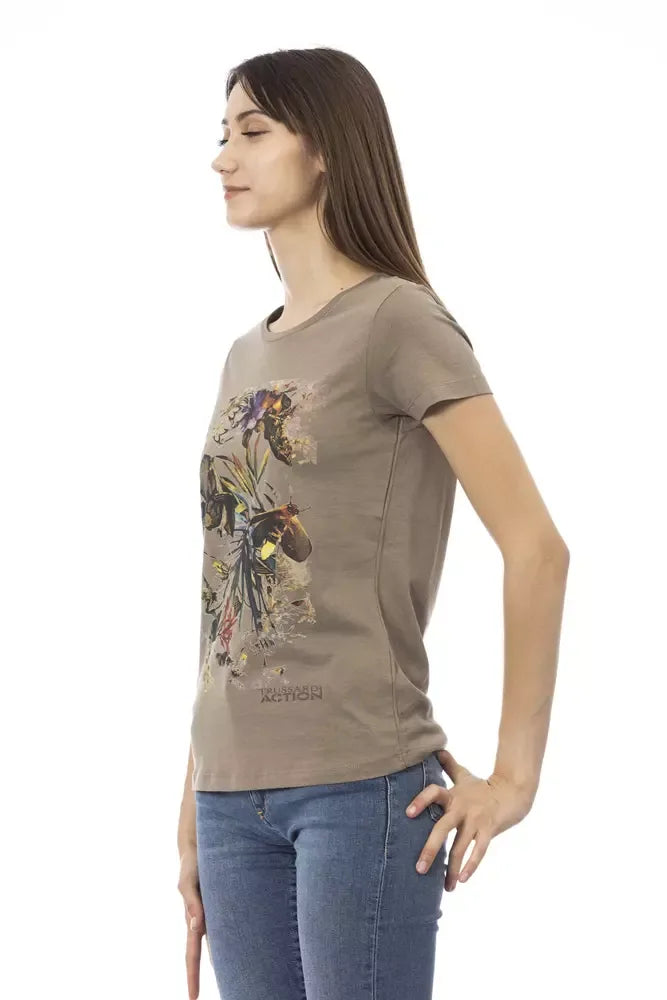 Trussardi Action Brown Cotton Women T-Shirt - Zeiniez