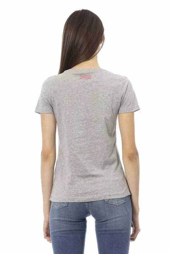 Trussardi Action Gray Cotton Women T-Shirt - Zeiniez