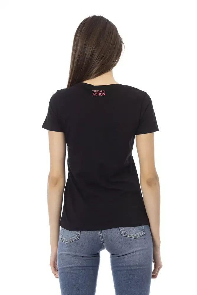 Trussardi Action Black Cotton Women T-Shirt - Zeiniez