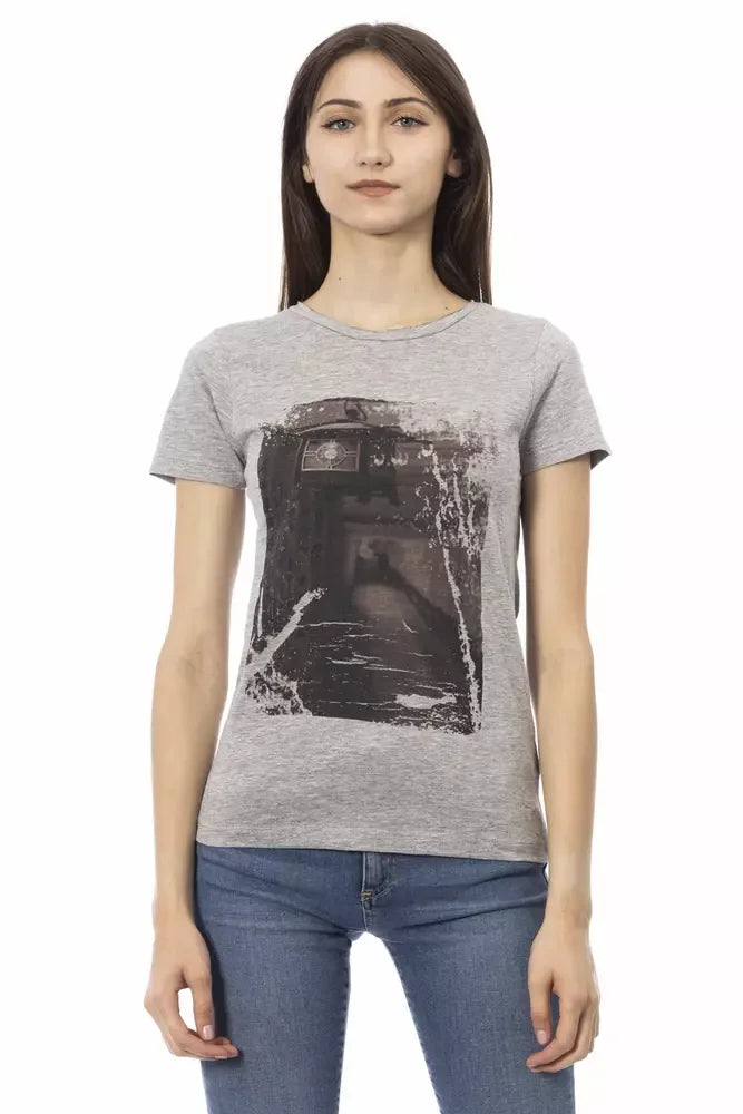 Trussardi Action Gray Cotton Women T-Shirt - Zeiniez