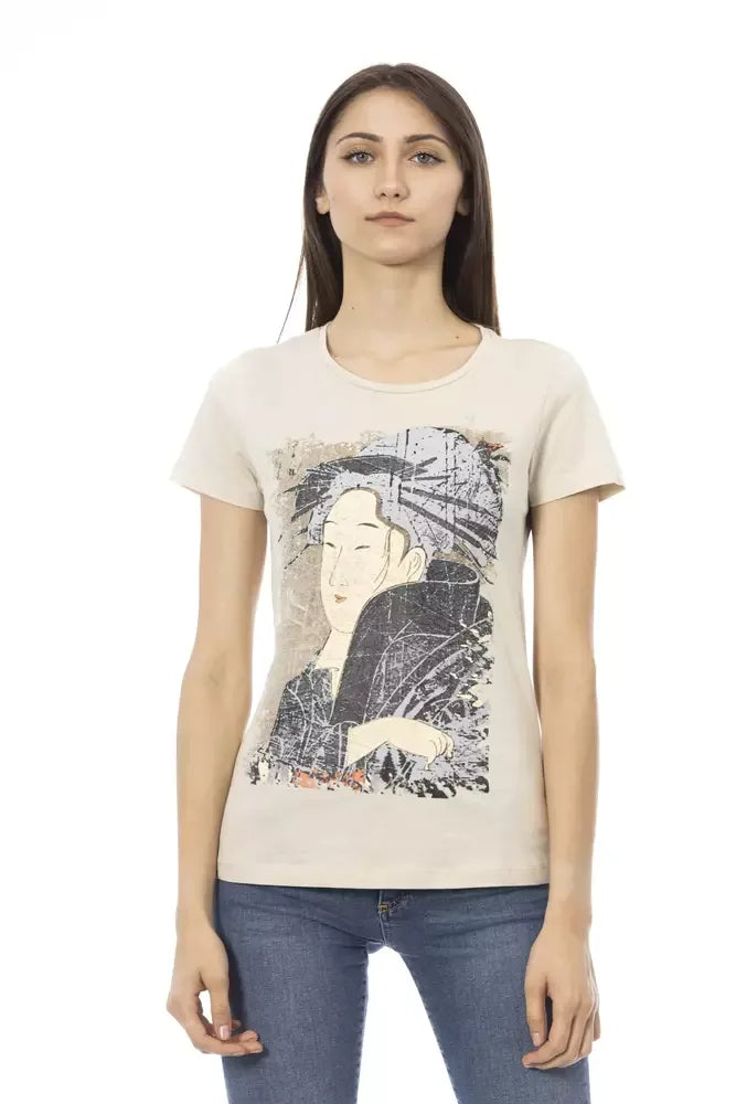 Trussardi Action Beige Cotton Women T-Shirt - Zeiniez