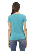 Trussardi Action Light Blue Cotton Women T-Shirt - Zeiniez