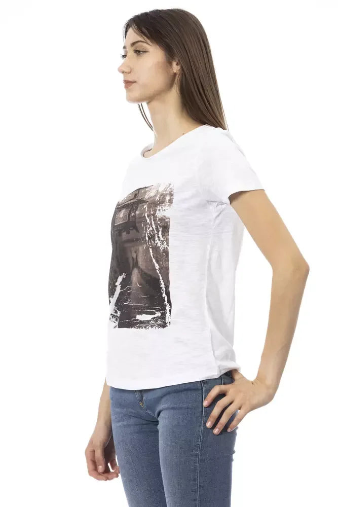 Trussardi Action White Cotton Tops & T-Shirt - Zeiniez