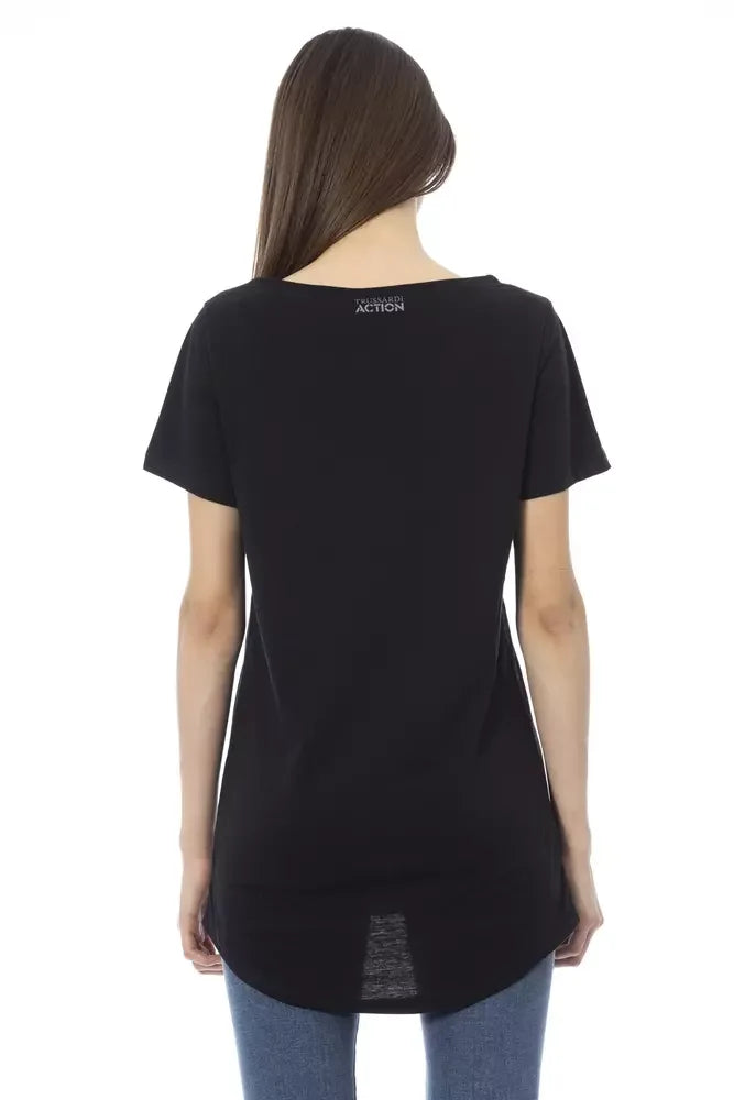 Trussardi Action Black Cotton Women T-Shirt - Zeiniez