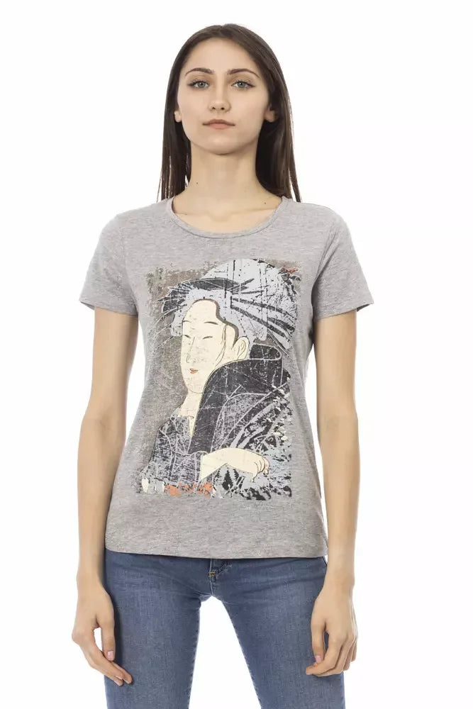Trussardi Action Gray Cotton Women T-Shirt - Zeiniez