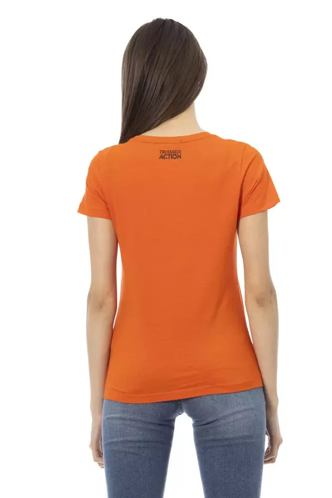 Trussardi Action Orange Cotton Women T-Shirt - Zeiniez