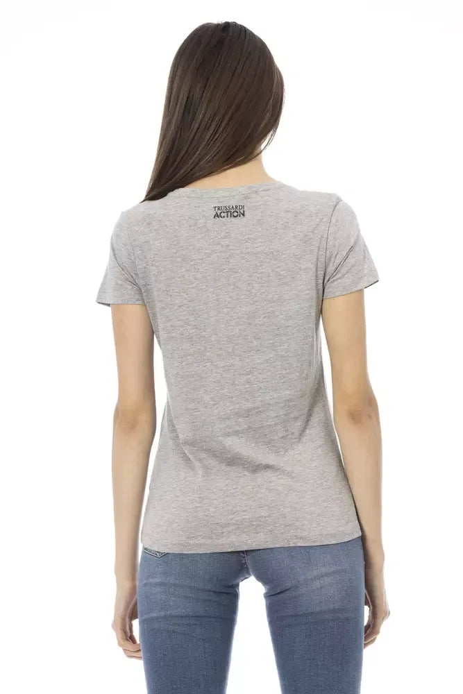 Trussardi Action Gray Cotton Women T-Shirt - Zeiniez