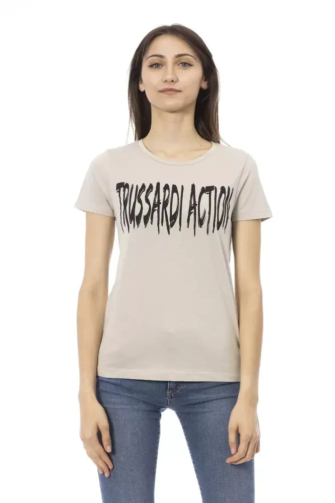 Trussardi Action Beige Cotton Women T-Shirt - Zeiniez