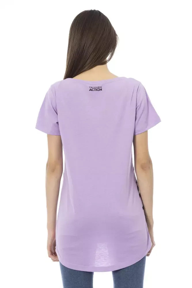 Trussardi Action Purple Cotton Women T-Shirt - Zeiniez
