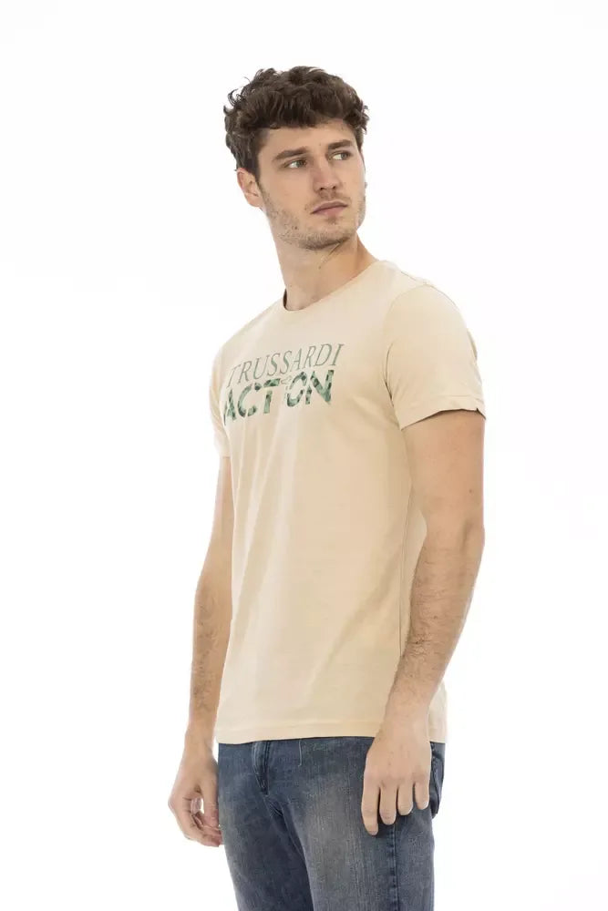 Trussardi Action Beige Cotton Men's T-Shirt - Zeiniez