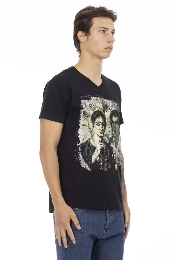 Trussardi Action Black Cotton Men's T-Shirt - Zeiniez