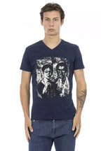 Trussardi Action Blue Cotton Men T-Shirt - Zeiniez