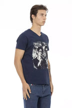 Trussardi Action Blue Cotton Men T-Shirt - Zeiniez