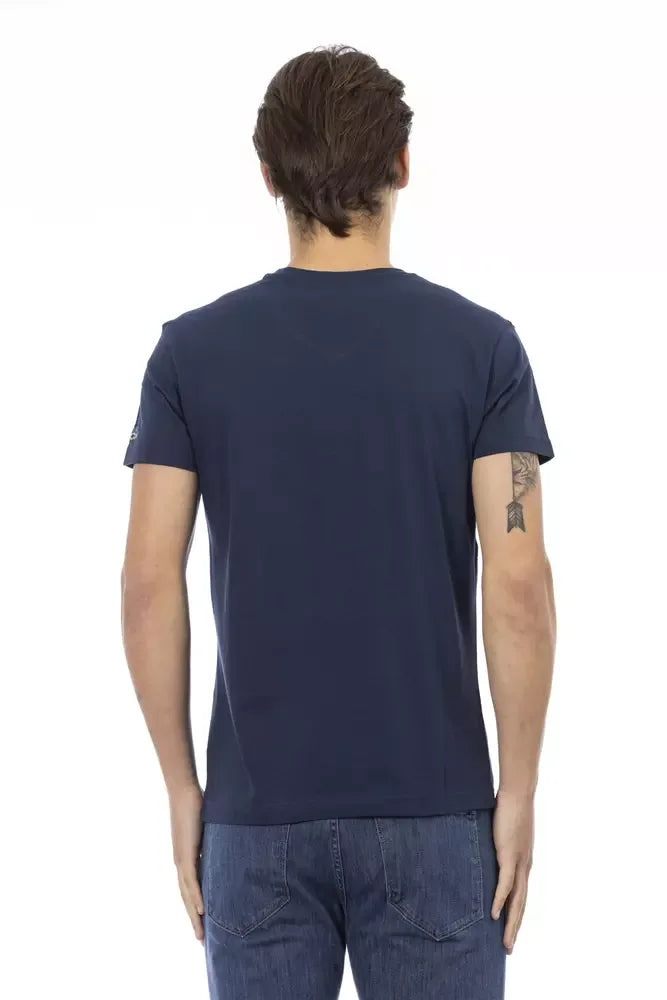 Trussardi Action Blue Cotton Men T-Shirt - Zeiniez