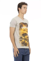 Trussardi Action Beige Cotton Men T-Shirt - Zeiniez