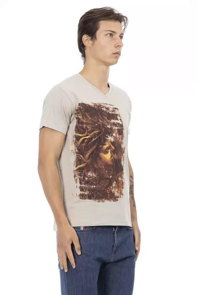 Trussardi Action Beige Cotton Men T-Shirt - Zeiniez