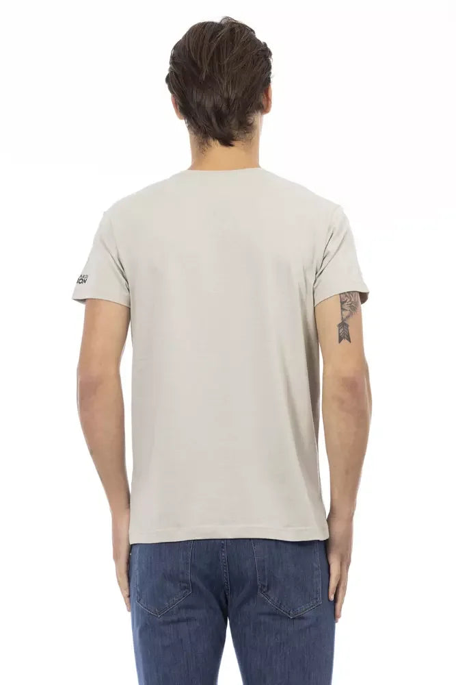 Trussardi Action Beige Cotton Men T-Shirt - Zeiniez
