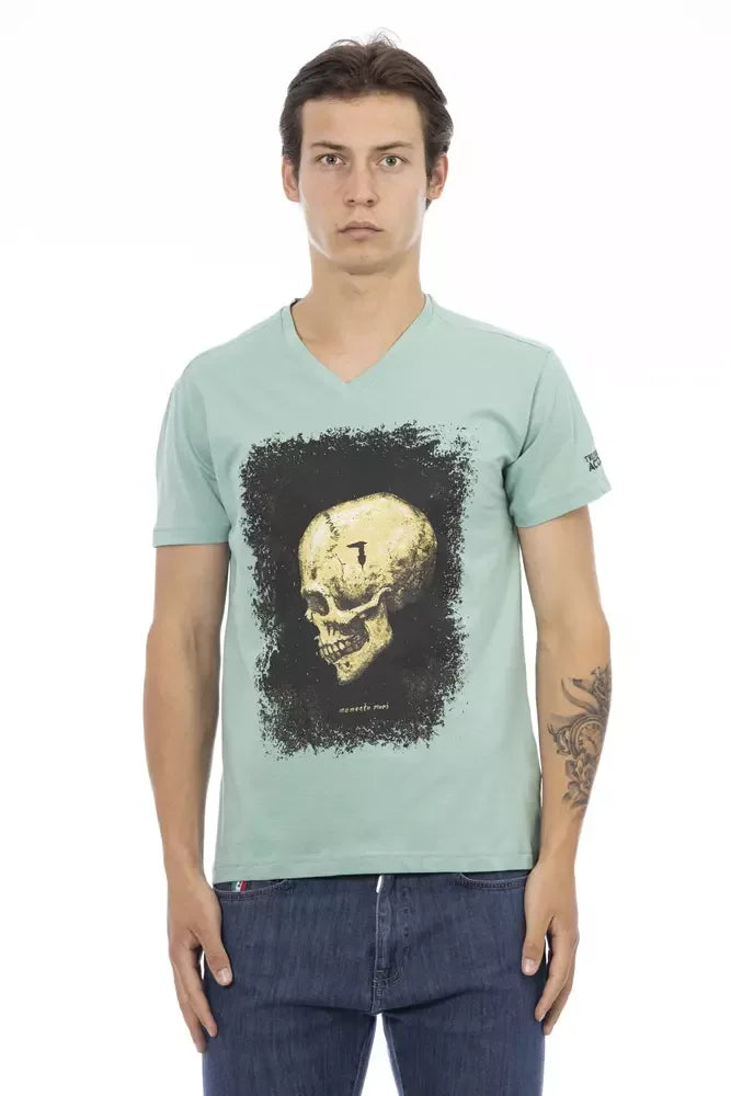 Trussardi Action Green Cotton Men T-Shirt - Zeiniez