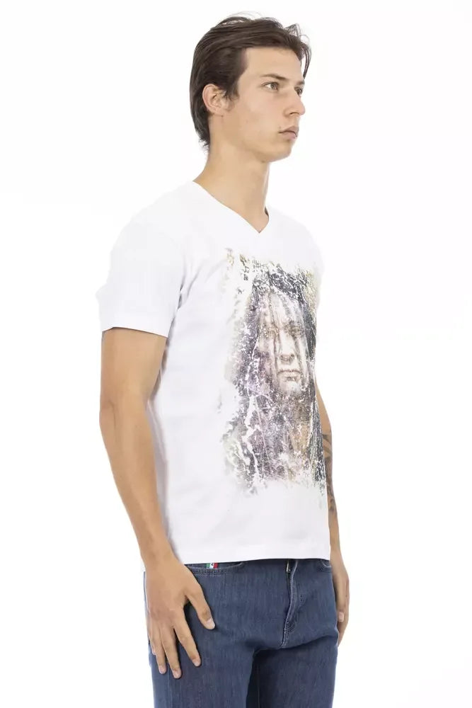 Trussardi Action White Cotton Men T-Shirt - Zeiniez