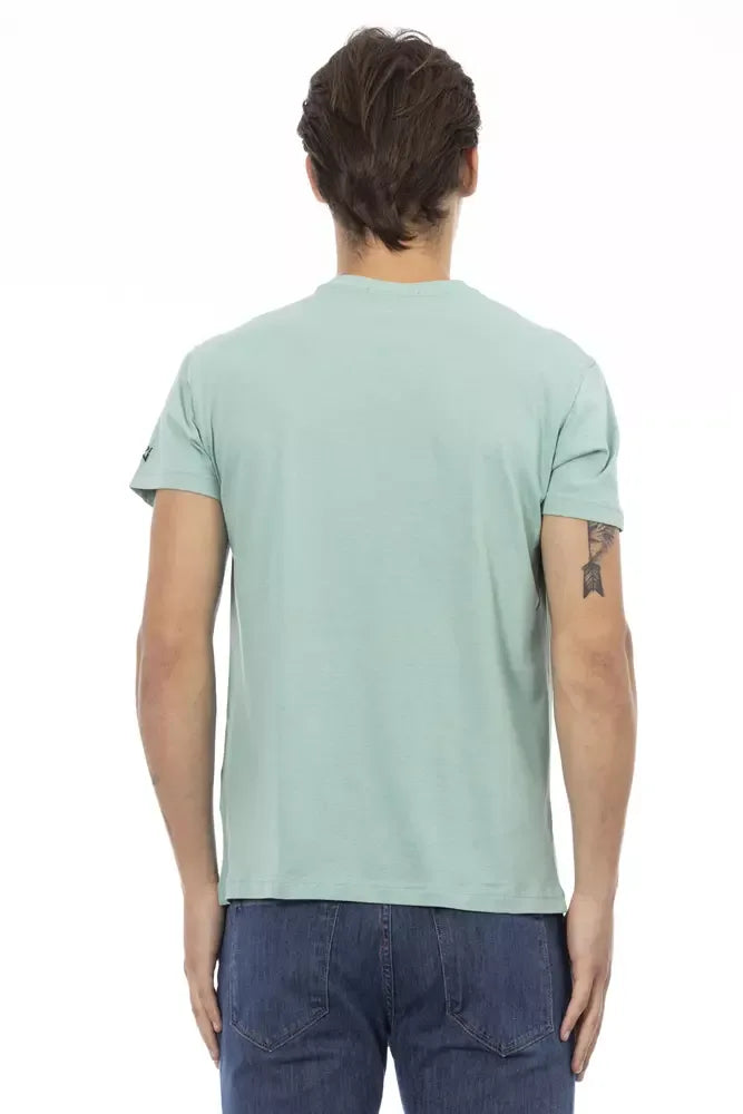 Trussardi Action Green Cotton Men T-Shirt - Zeiniez