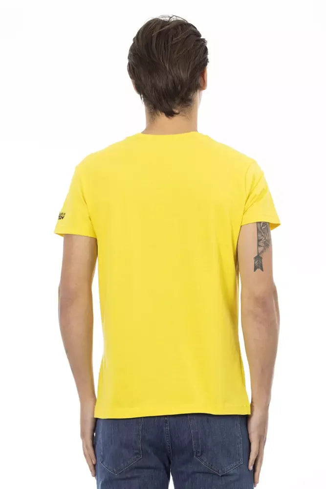 Trussardi Action Yellow Cotton Men T-Shirt - Zeiniez