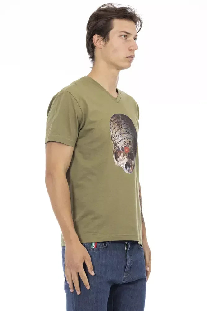 Trussardi Action Green Cotton Men T-Shirt - Zeiniez