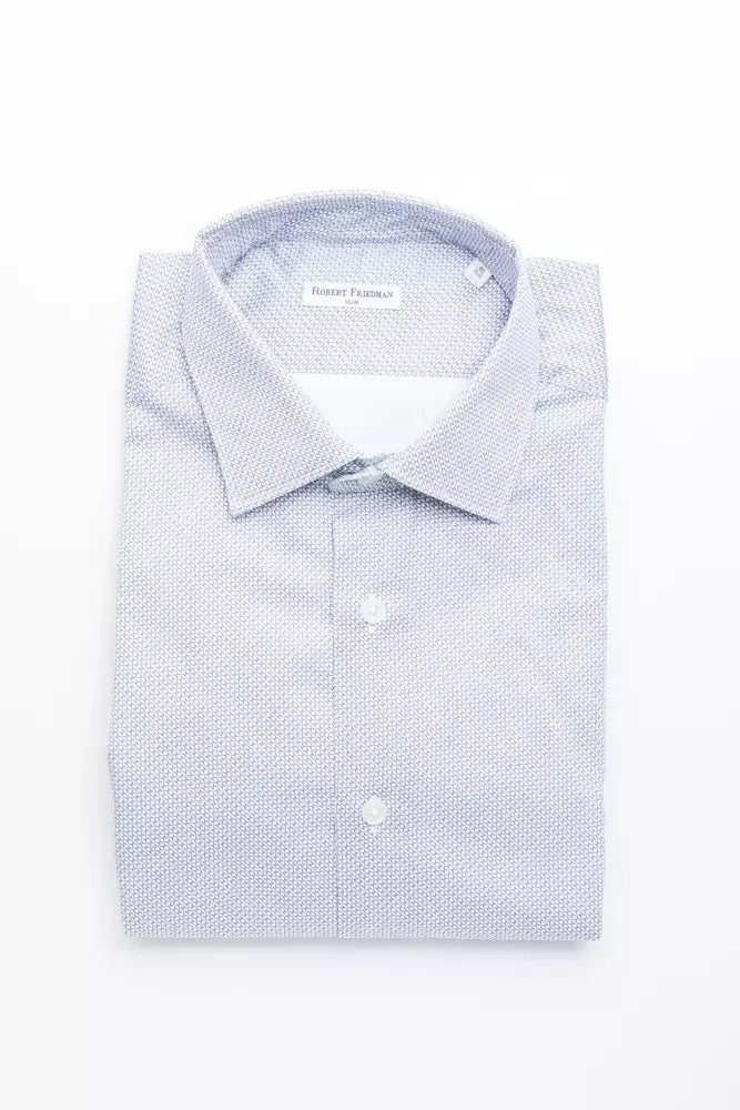 Robert Friedman Light Blue Cotton Men Shirt - Zeiniez