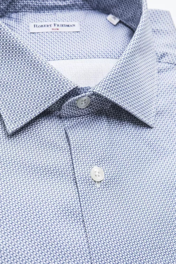 Robert Friedman Light Blue Cotton Men Shirt - Zeiniez