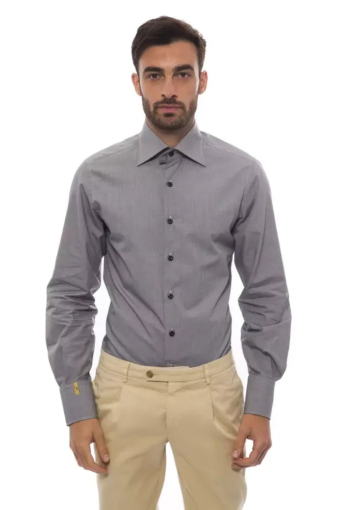 Billionaire Italian Couture Black Cotton Men Shirt - Zeiniez